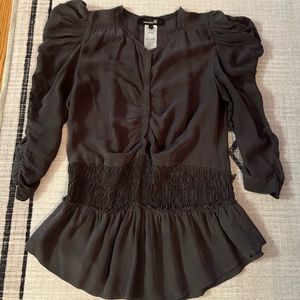 Isabel Marant Silk Peplum Dark Grey Blouse Size 2